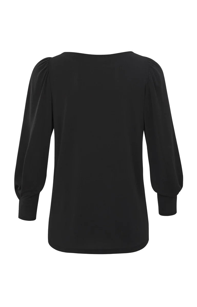 YAYA Top m 7/8 puff Ørmer Anthracite Grå