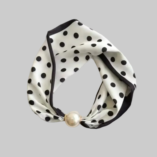 Löwenstein Tørklæde Perle Lukning DOTS Hvid Sort
