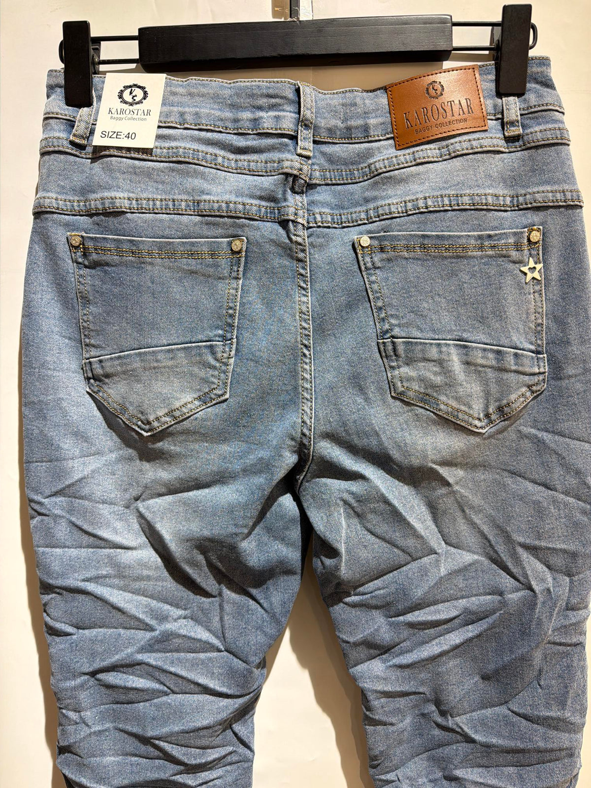 Karostar SUM Jeans Lomme Broderi Denim Blå