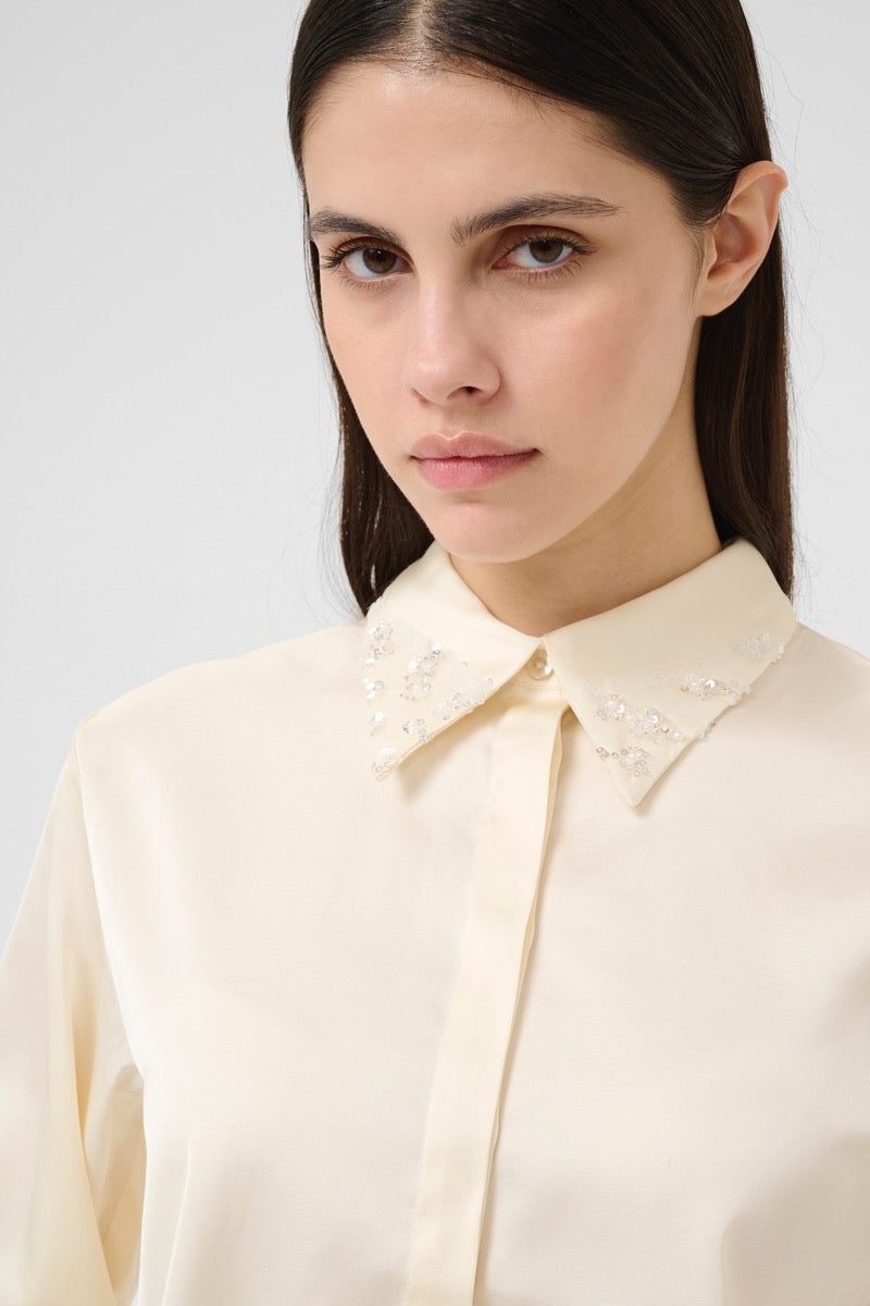 Karen By Simonsen Carmen Skjorte Egret Creme