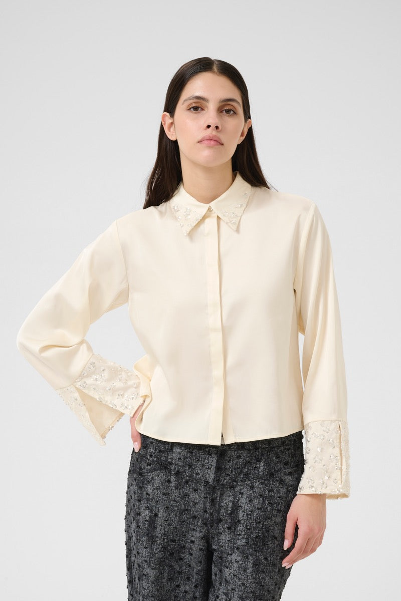 Karen By Simonsen Carmen Skjorte Egret Creme
