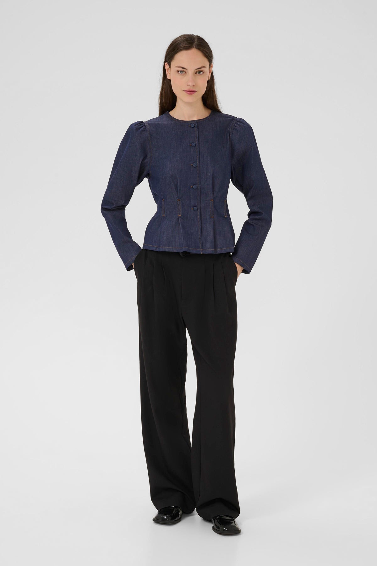 Karen By Simonsen Drew Bluse Denim Blå