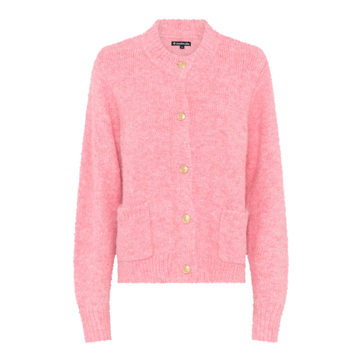 Soulmate Cece 4 Strik Cardigan Pink