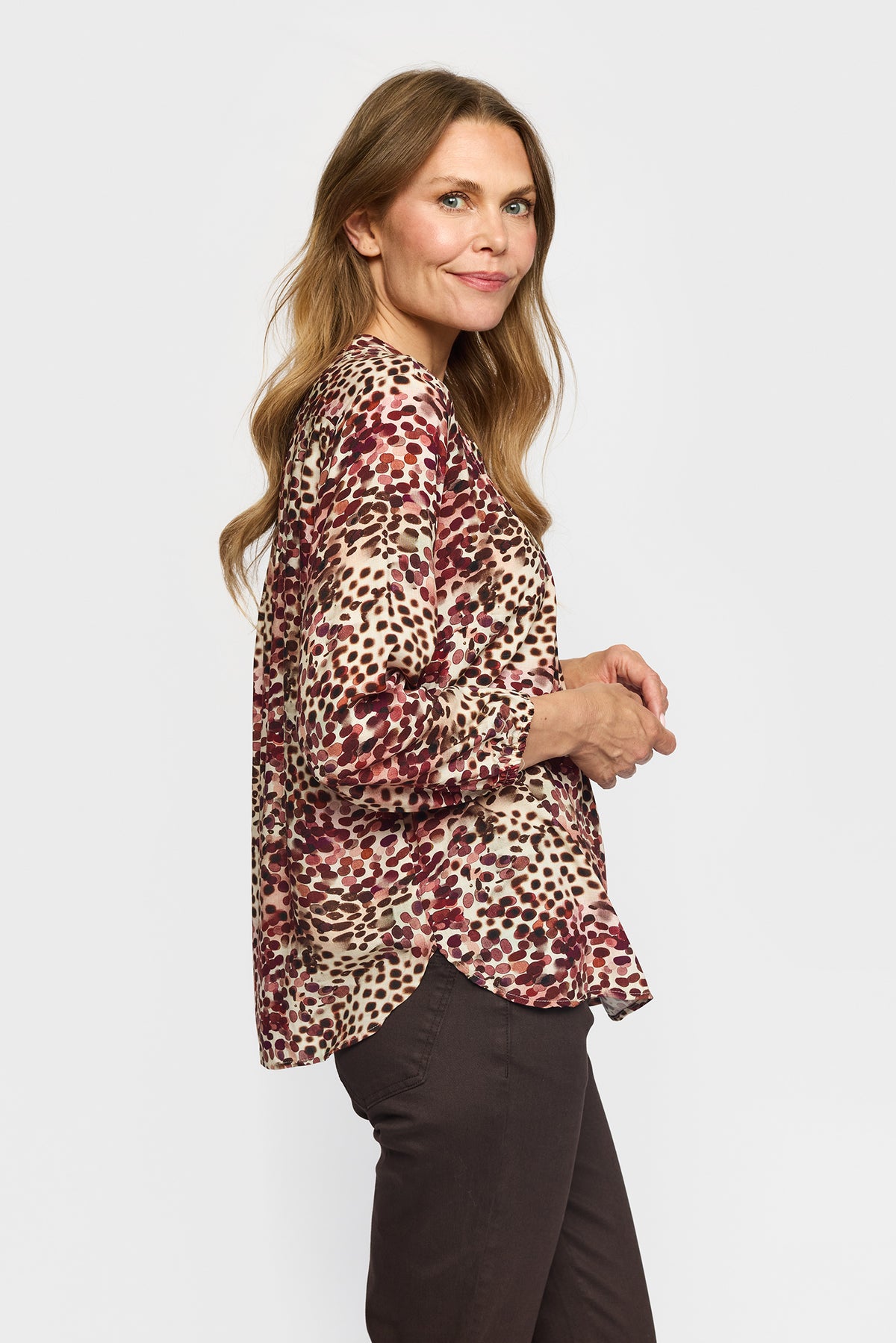 2 Biz Dorte Bluse Prikker Wine Rød