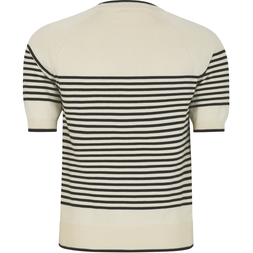 Soft Rebels Marla SS O-Neck Stribet Pullover Sort