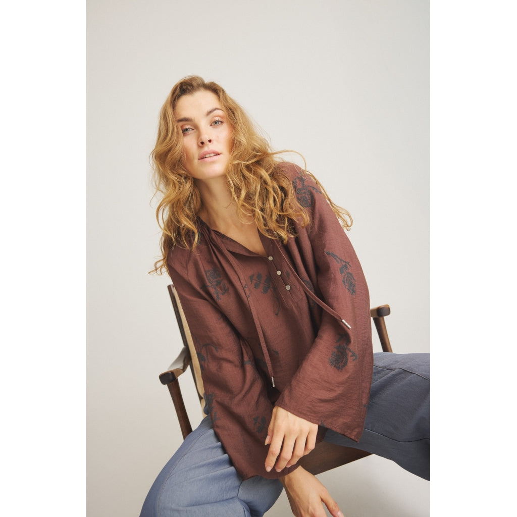 One Two Eivoa Bluse Suitcase Brun