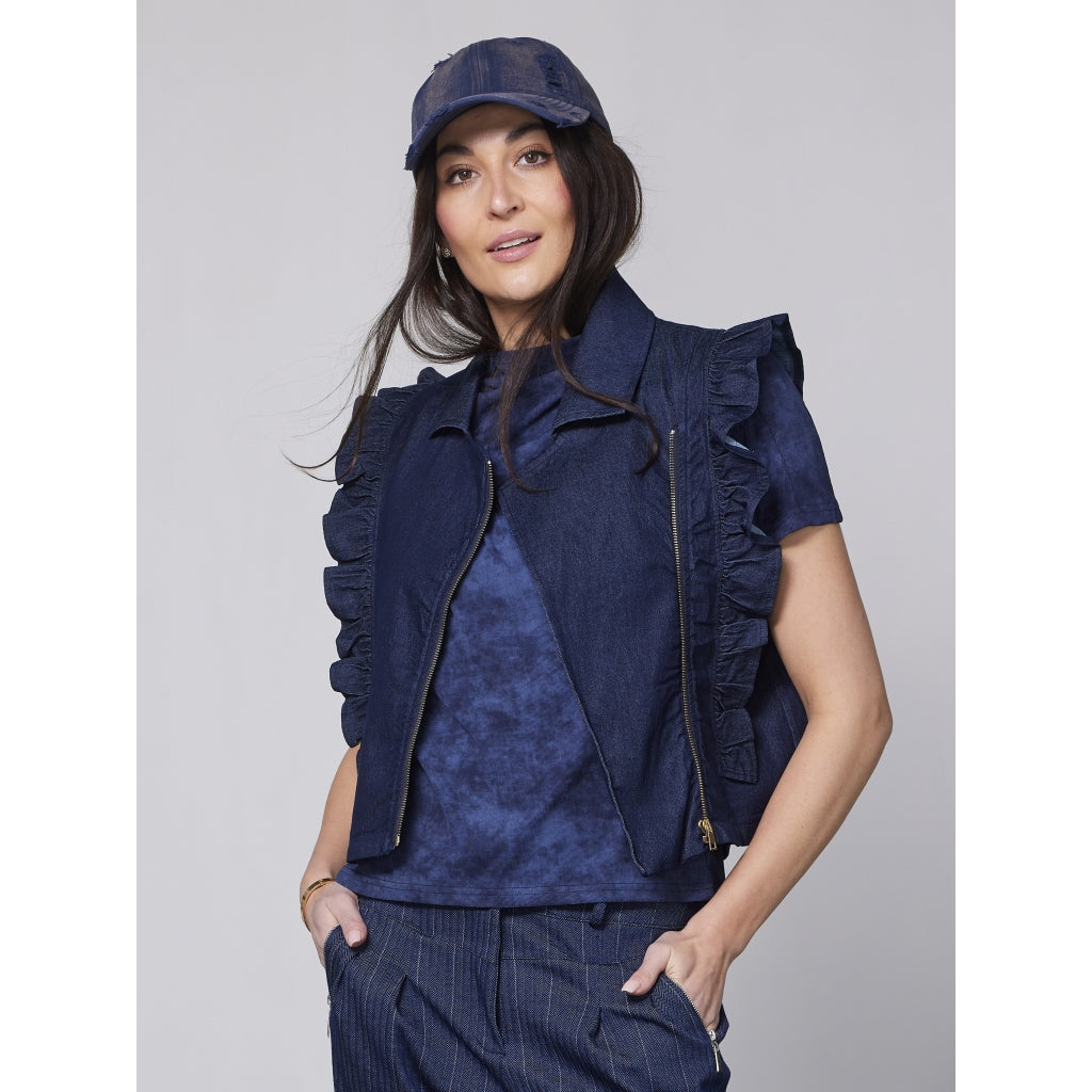 Nü Denmark Yet Vest Denim Blå