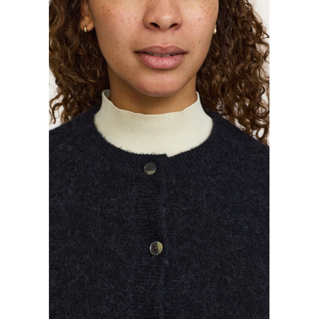Soft Rebels Allison O Neck Strik Cardigan Sort