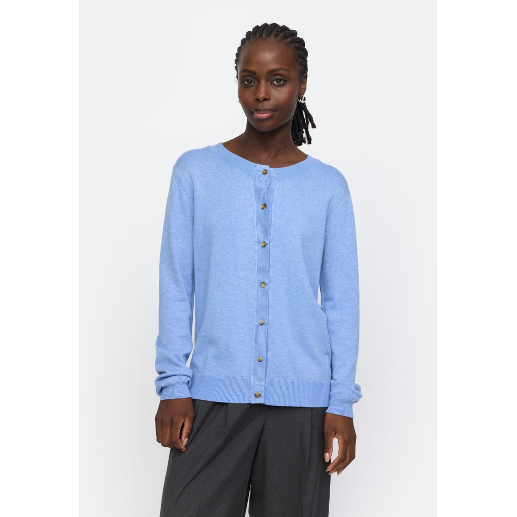 Soft Rebels Marla Strik Cardigan Azurine Blå