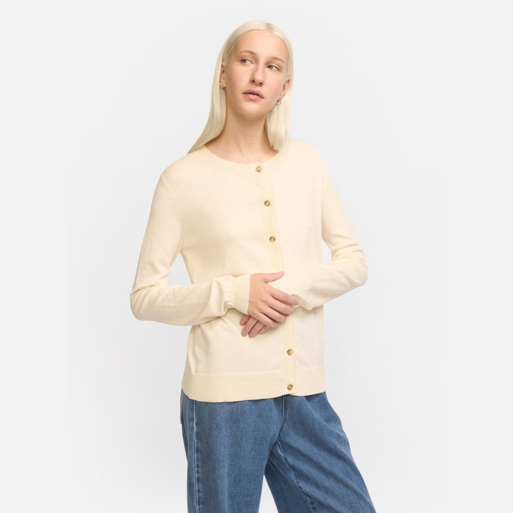 Soft Rebels Marla Strik Cardigan Arctic Wolf Creme