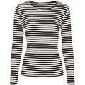 Marta Du Chateau Josiane LS T Shirt Stribet Sort