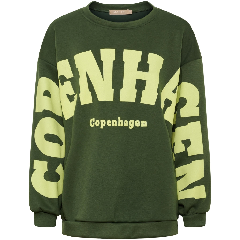 Marta Du Chateau Hibiscus Sweatshirt Militær Grøn Gul