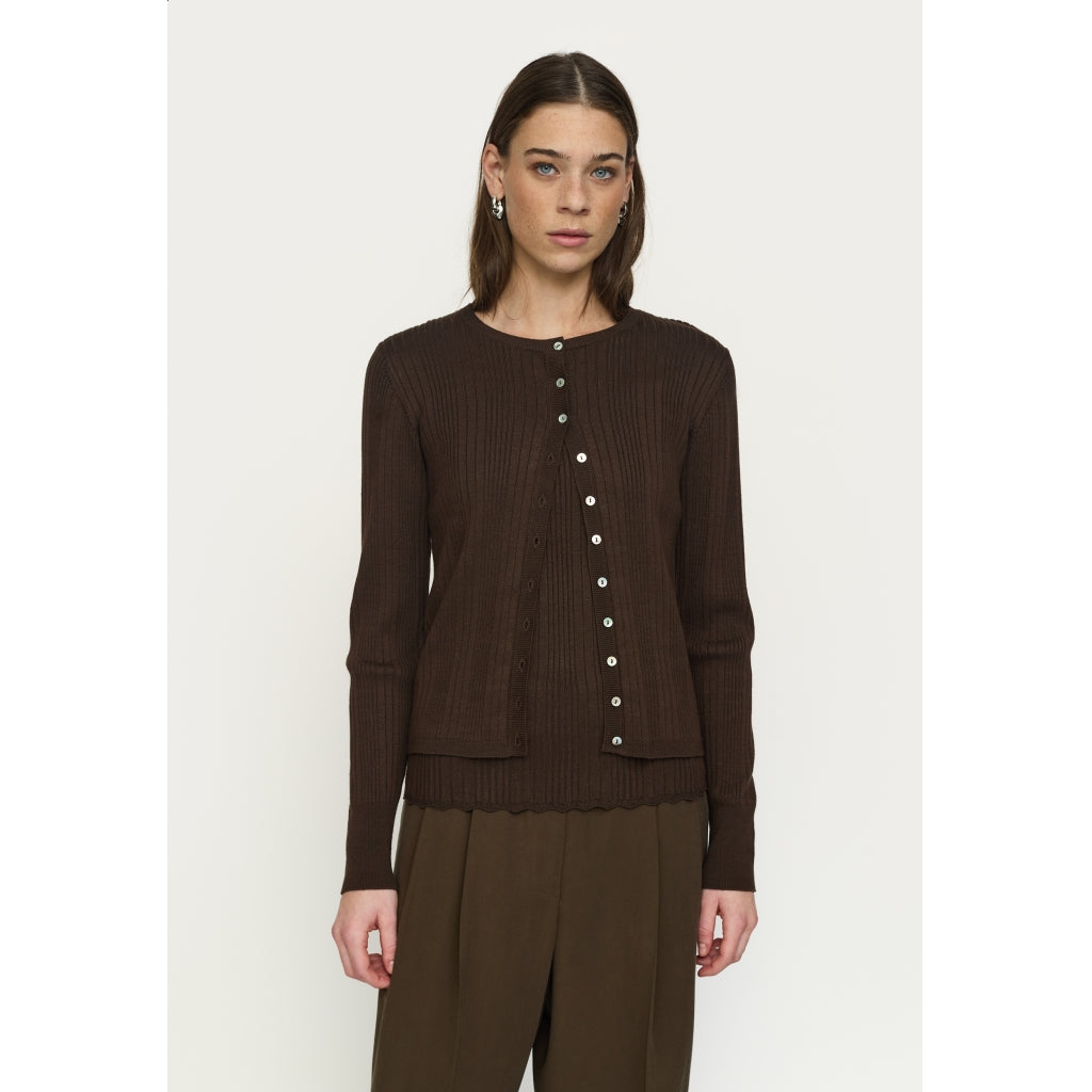 Soft Rebels Aitla Strik Cardigan Slate Brun