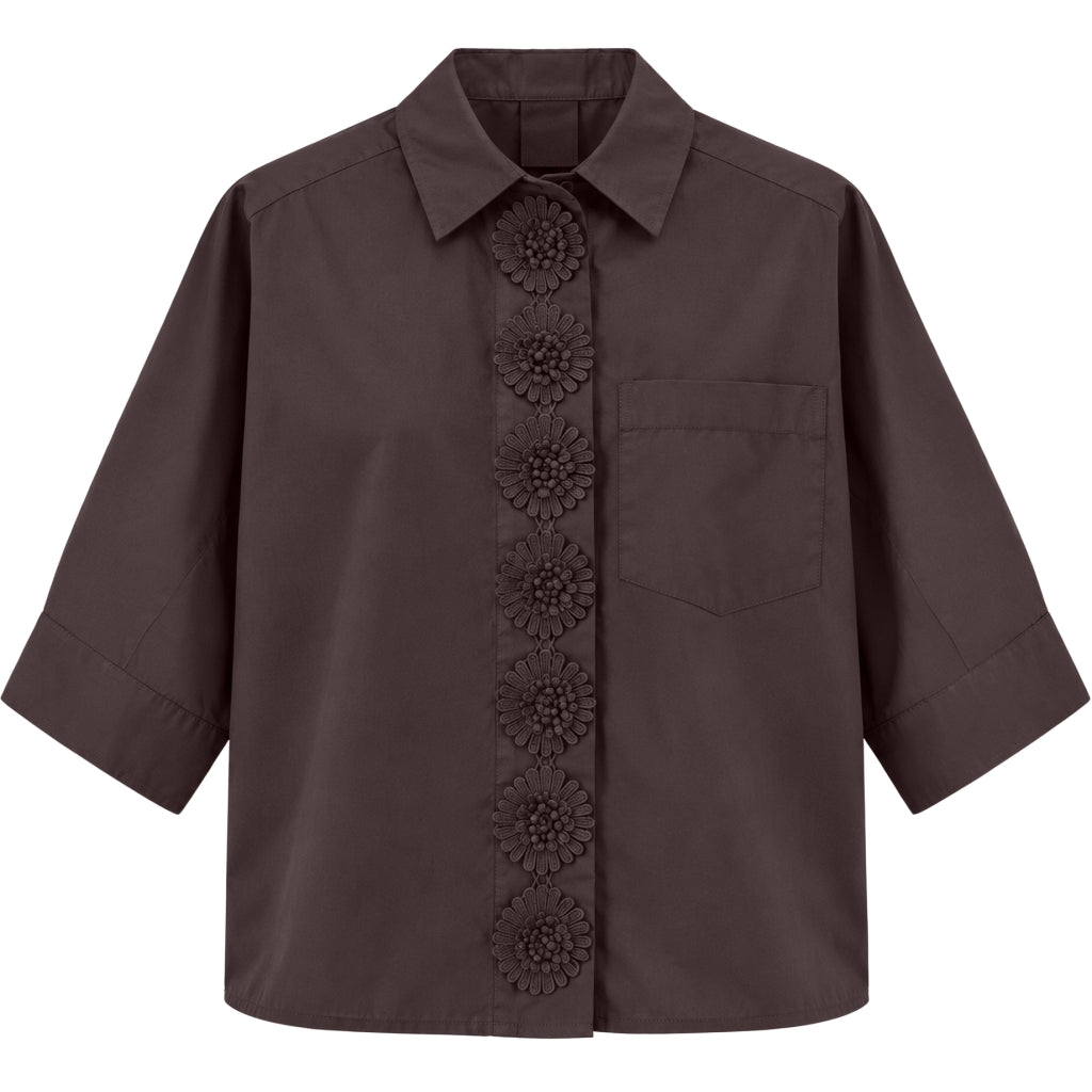 One Two Zia Skjorte Chocolate Plum Brun
