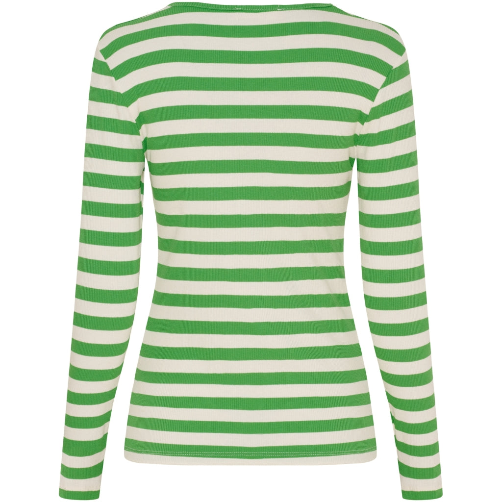 Marta Du Chateau Begonia T-shirt Langærmet Stribet Menta Grøn