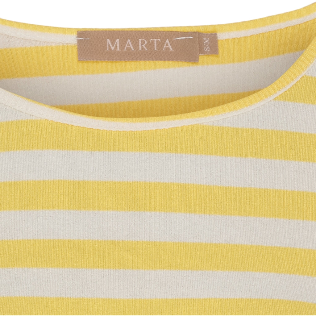 Marta Du Chateau Begonia T-shirt Langærmet Stribet Giallo Gul
