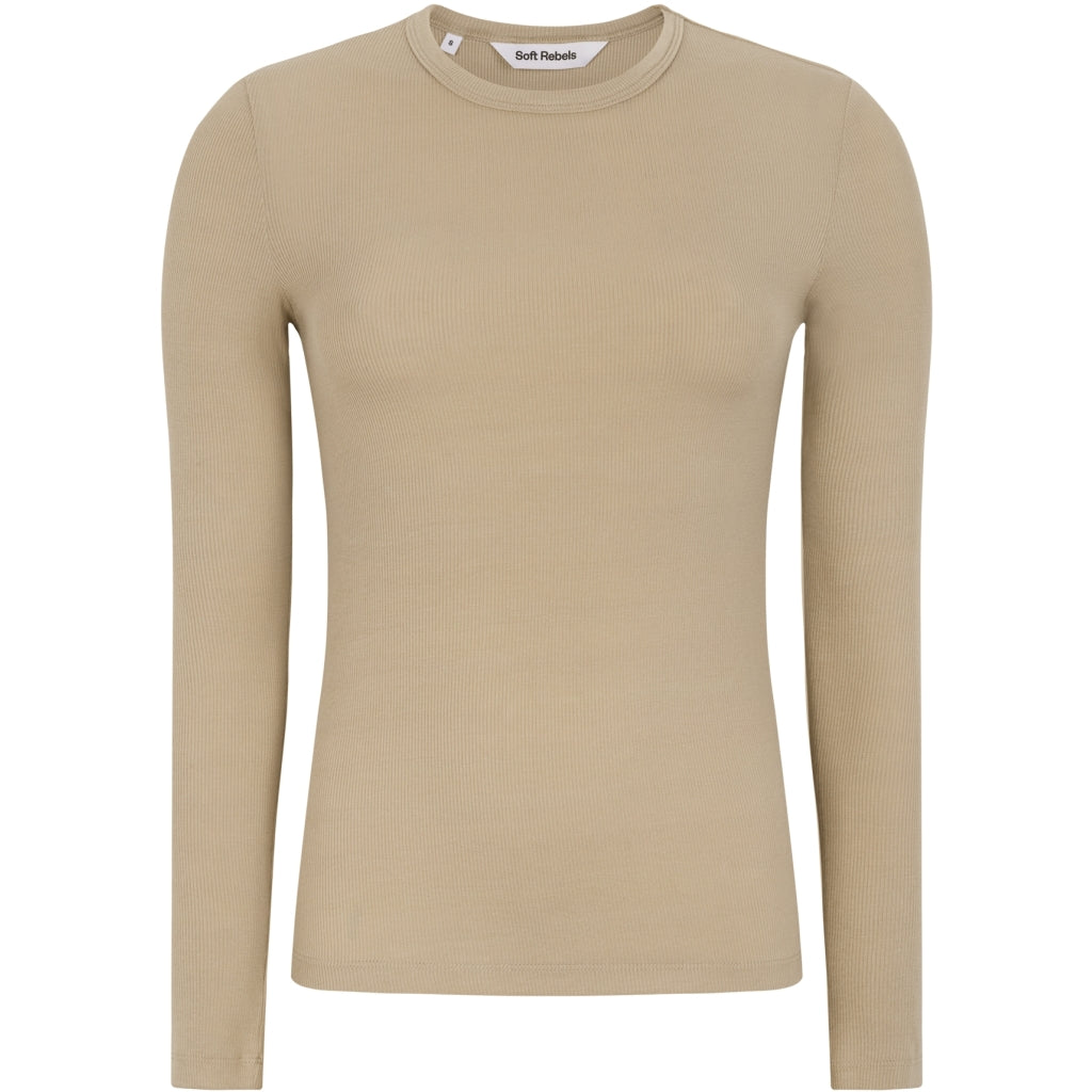 Soft Rebels Fenja O Neck Top Nomad Sand