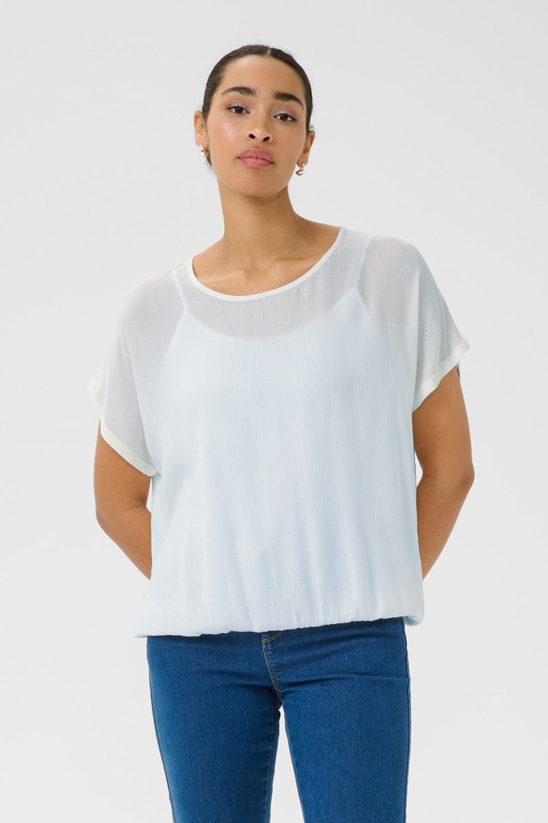 KAFFE Amber Stanley Bluse Chalk Hvid