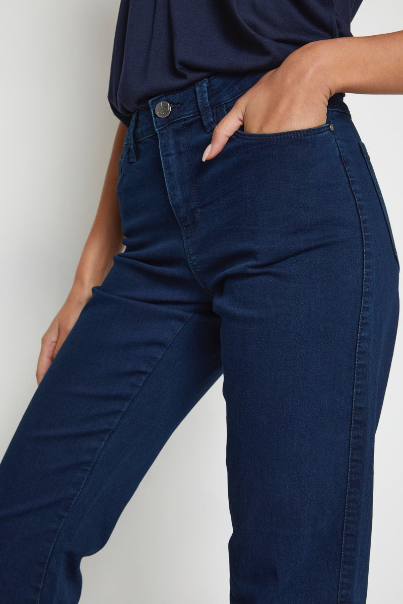 KAFFE Vicky Straight Jeans Dark Blå Denim