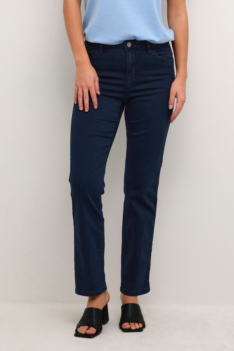 KAFFE Vicky Straight Jeans Dark Blå Denim