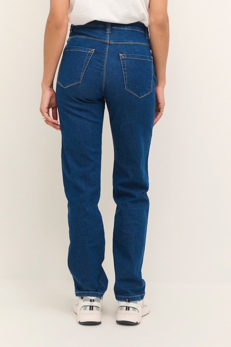 KAFFE Vicky Straight Jeans Medium Blå Denim