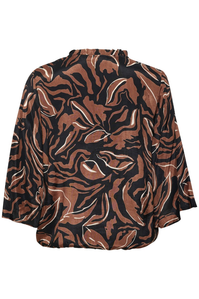 KAFFE Dorita Bluse Abstract Brun