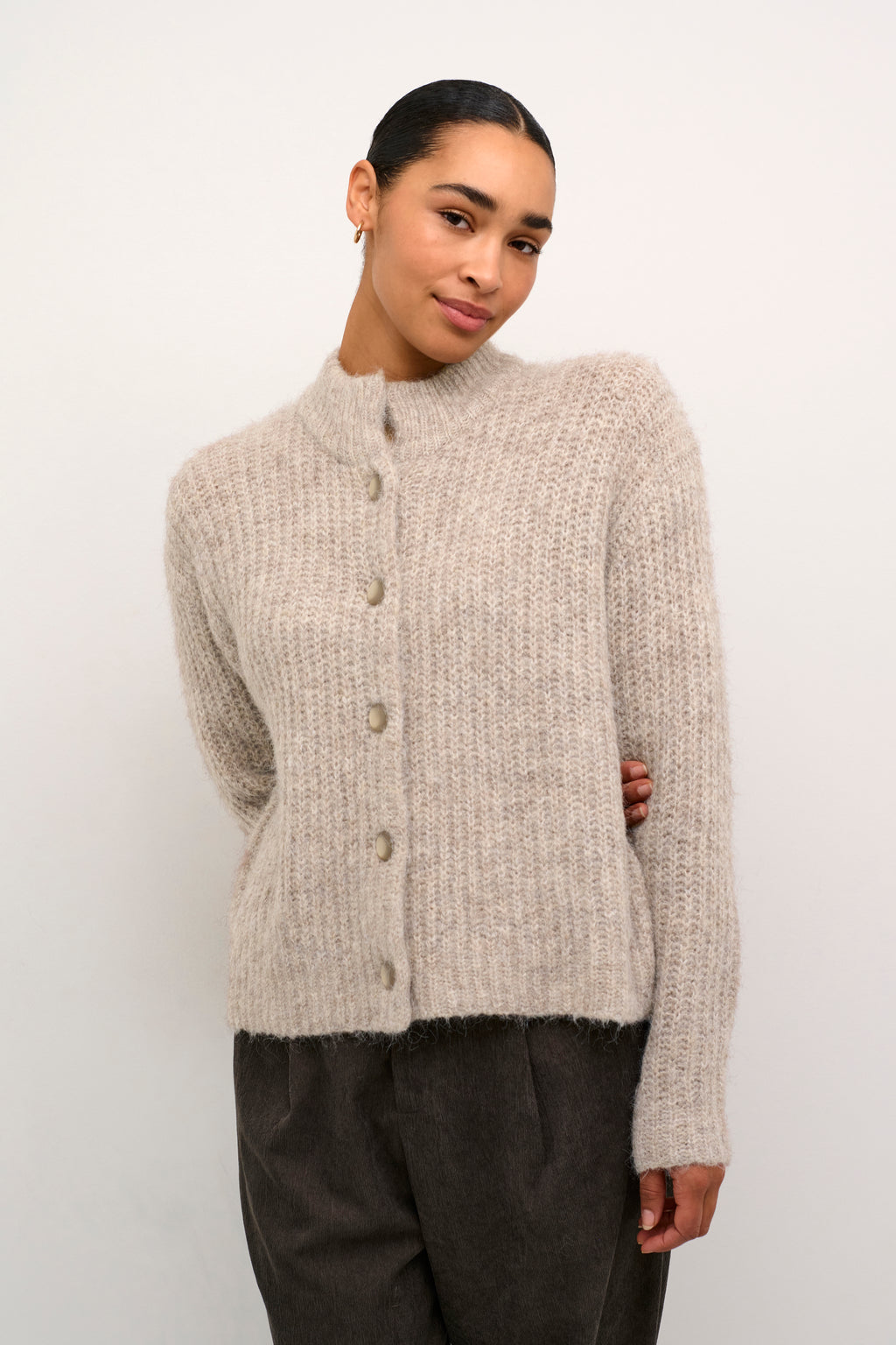 KAFFE Ane Strik Cardigan Major Brun