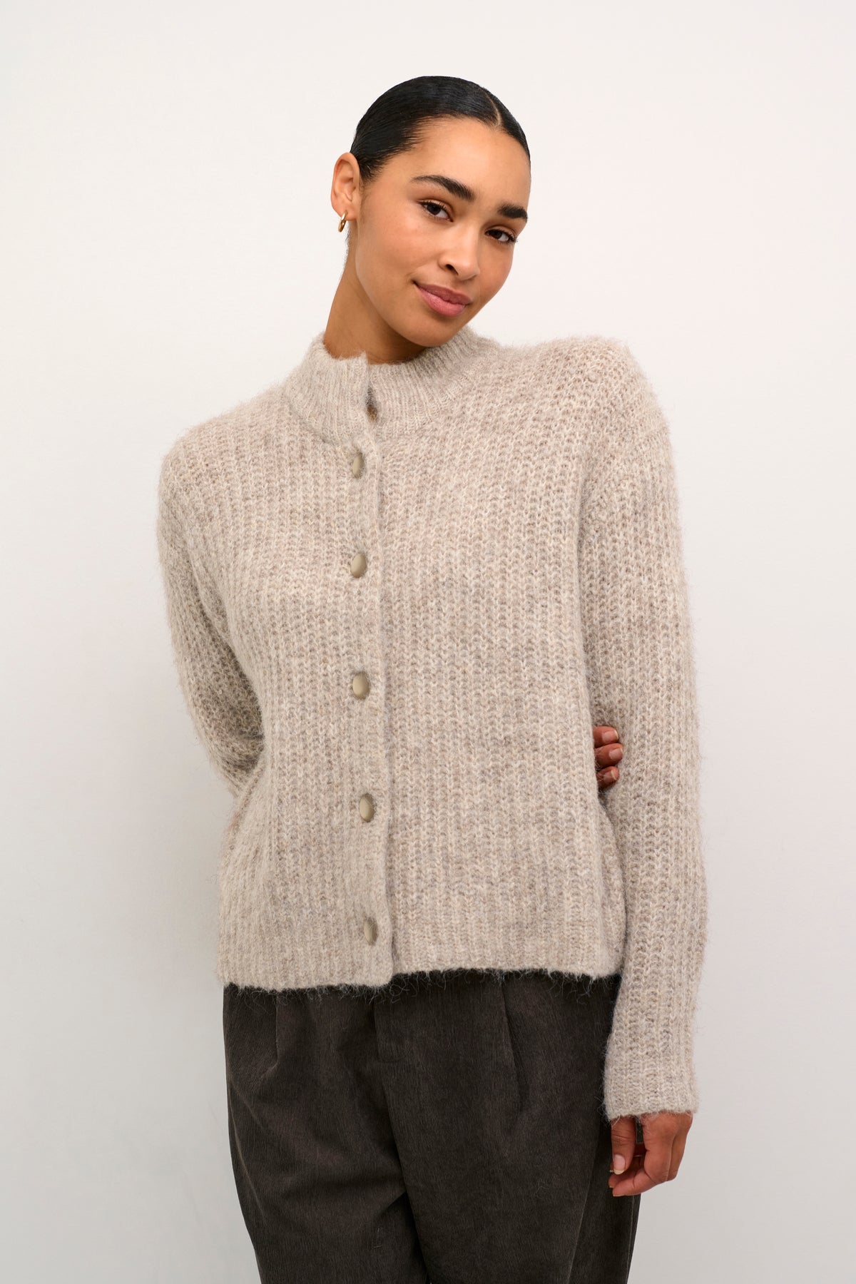 KAFFE Ane Strik Cardigan Major Brun