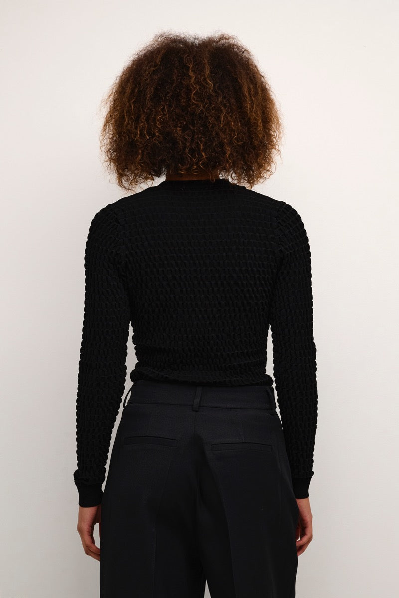 KAFFE Ella Strik Pullover Dyb Sort