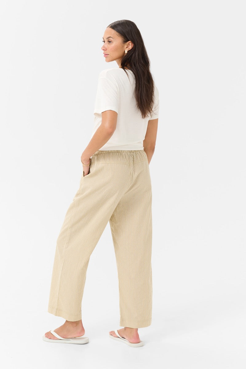 KAFFE Naya Culotte Bukser Stribet Chincilla Hvid