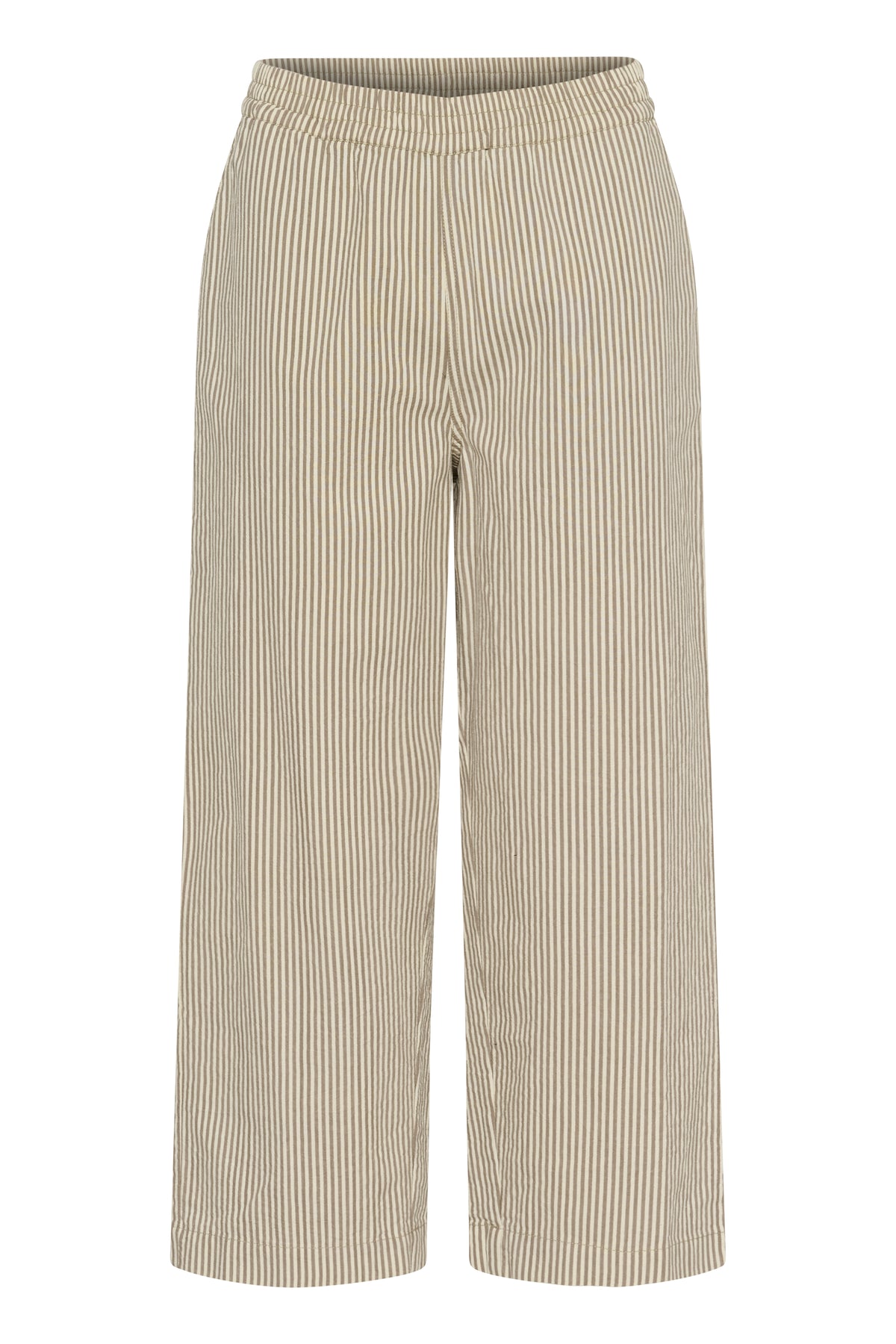 KAFFE Naya Culotte Bukser Stribet Brindle Turtledove Hvid Brun
