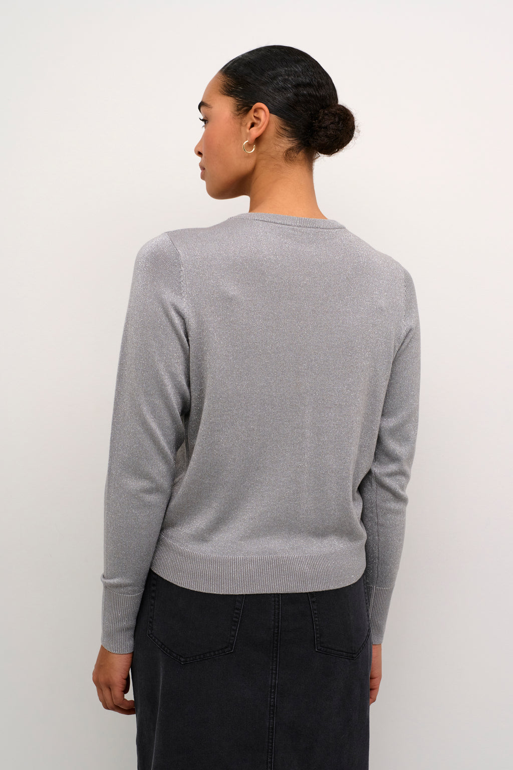 KAFFE Regina Cardigan Grå Silver Metallic