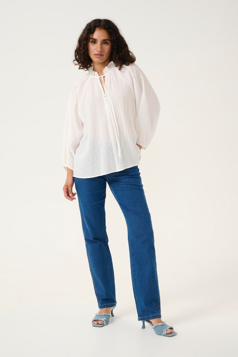 KAFFE Lianna Bluse Chalk Hvid