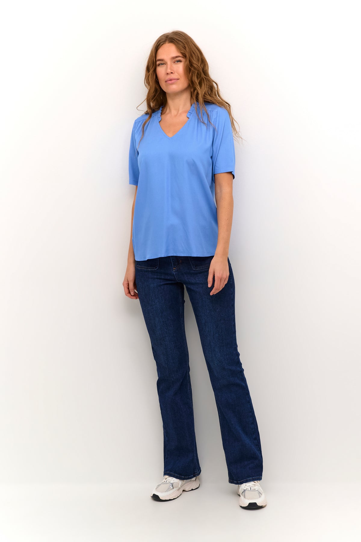 KAFFE Tina Solid Bluse Ultramarine Blå