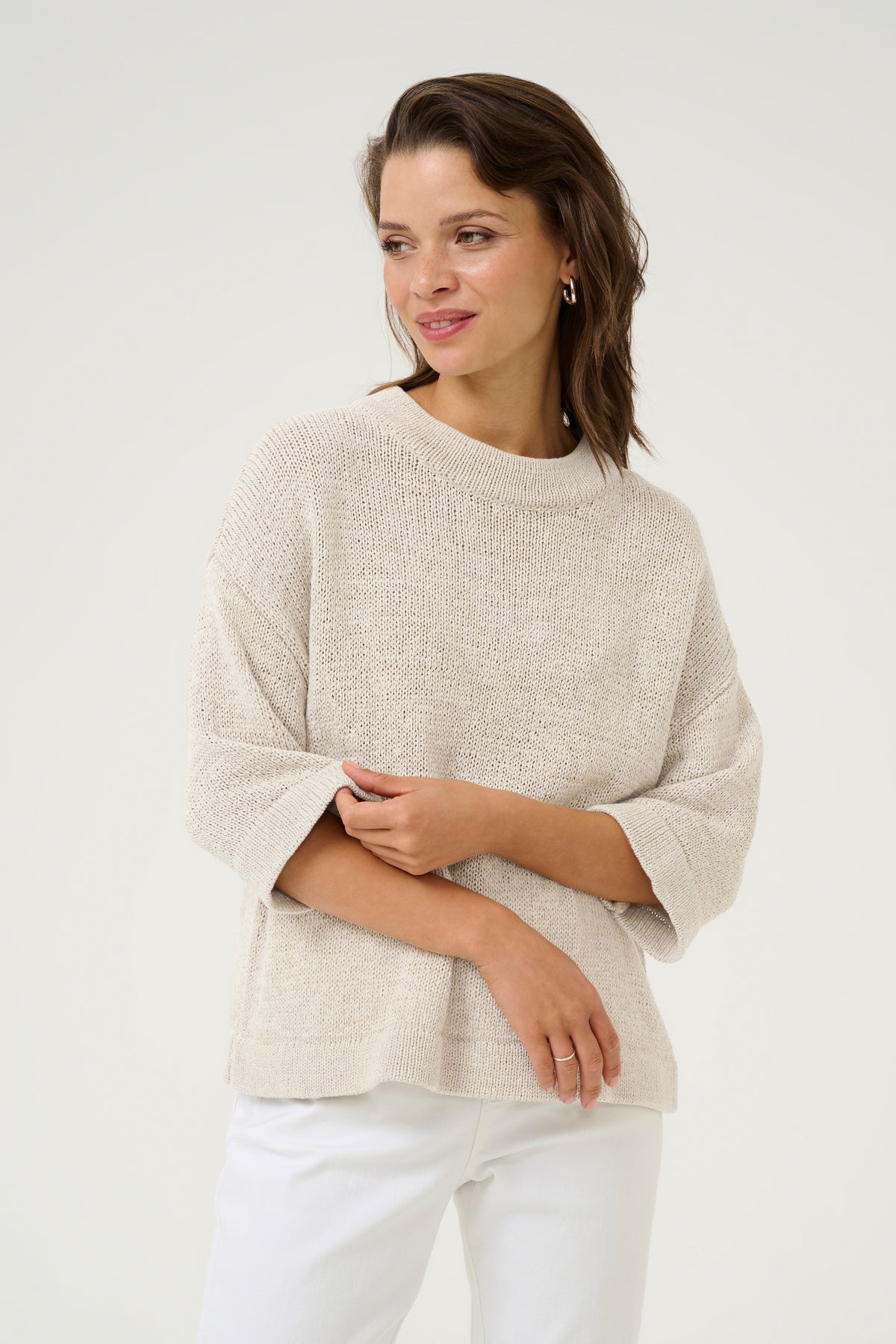 KAFFE Sevita Pullover Moonstruck Lys Grå
