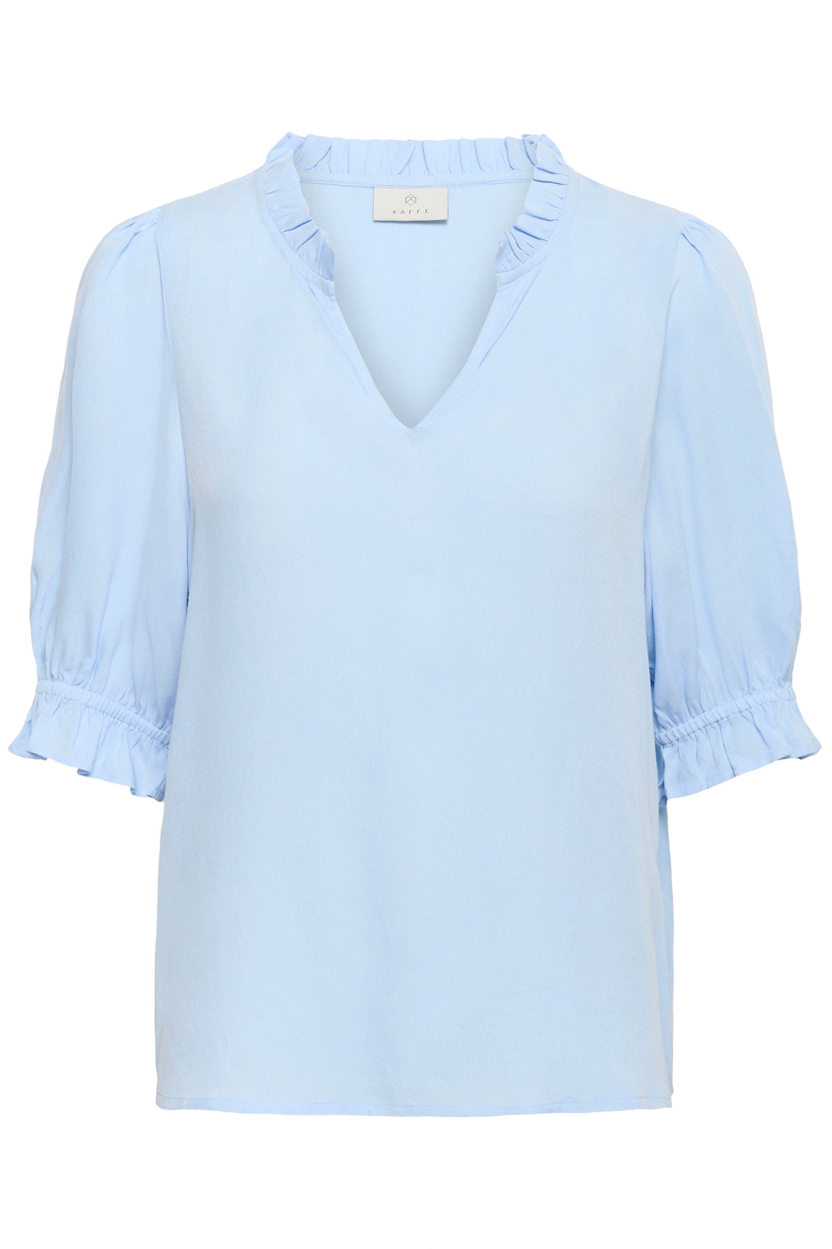 KAFFE Elly Solid Bluse Windsurfer Blå