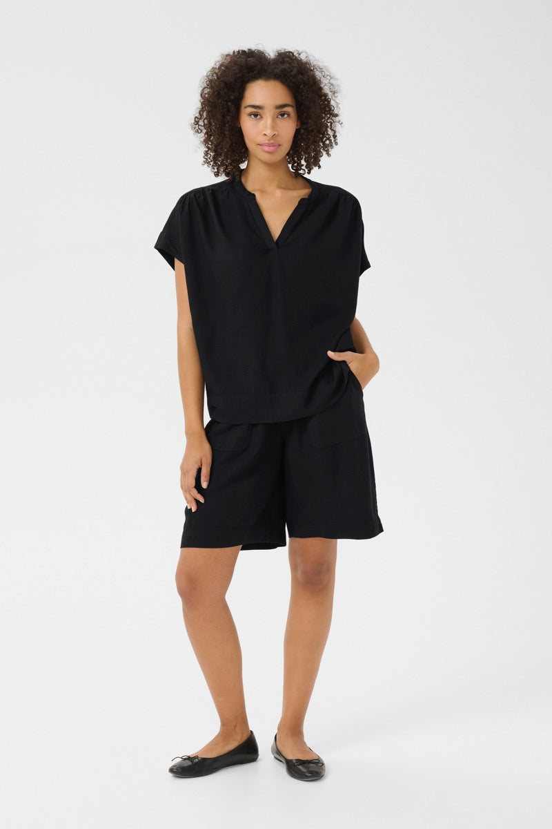 KAFFE Milia Wing SL Bluse Sort