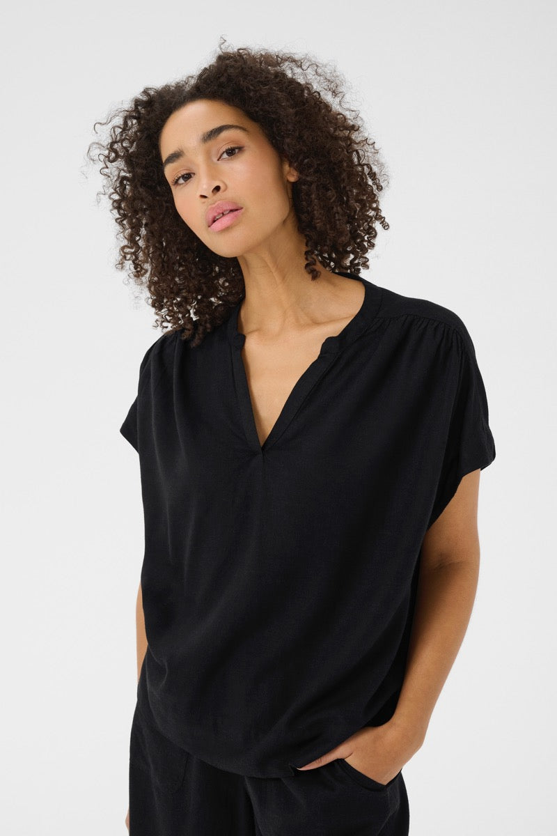 KAFFE Milia Wing SL Bluse Sort