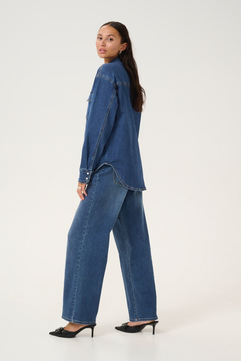 KAFFE Sinem Skjorte Denim Medium Blå