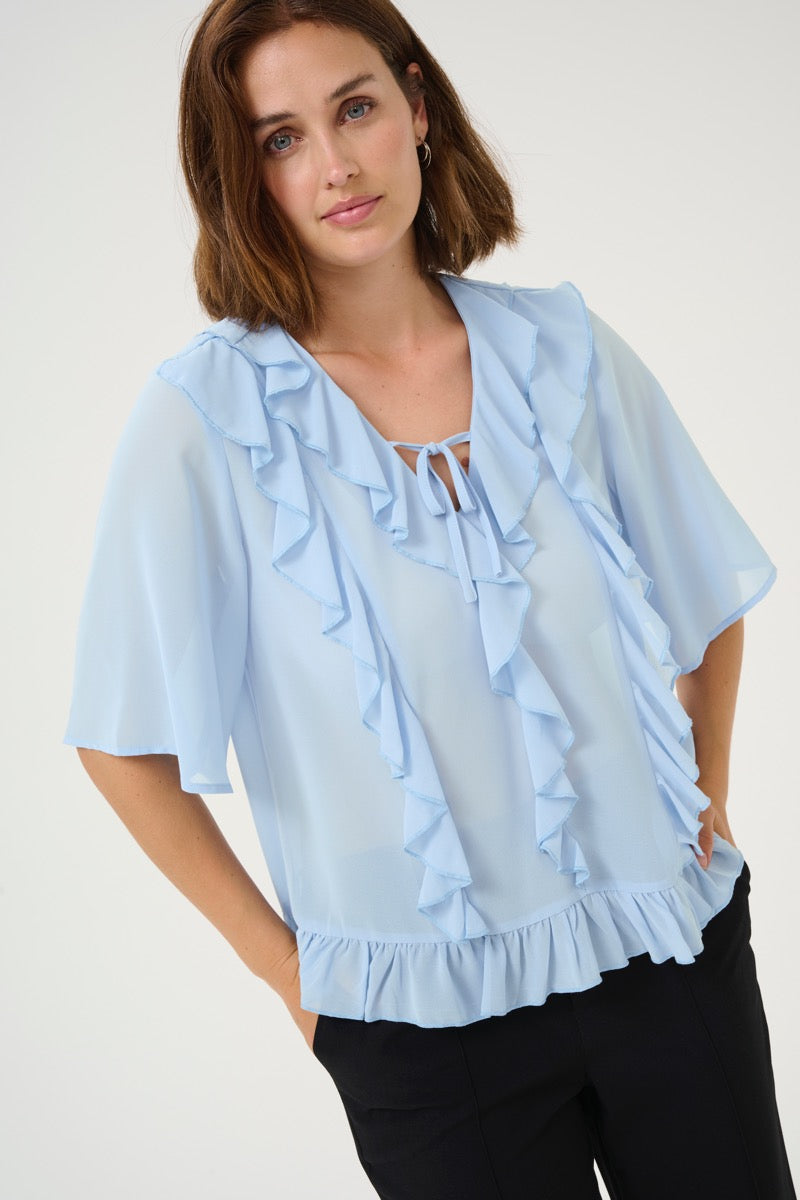 KAFFE Ninna Bluse Chambray Blå