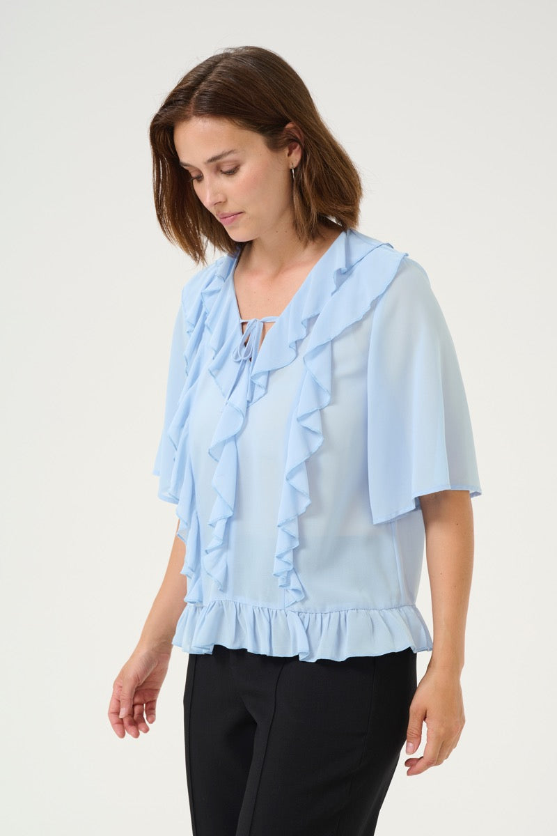 KAFFE Ninna Bluse Chambray Blå