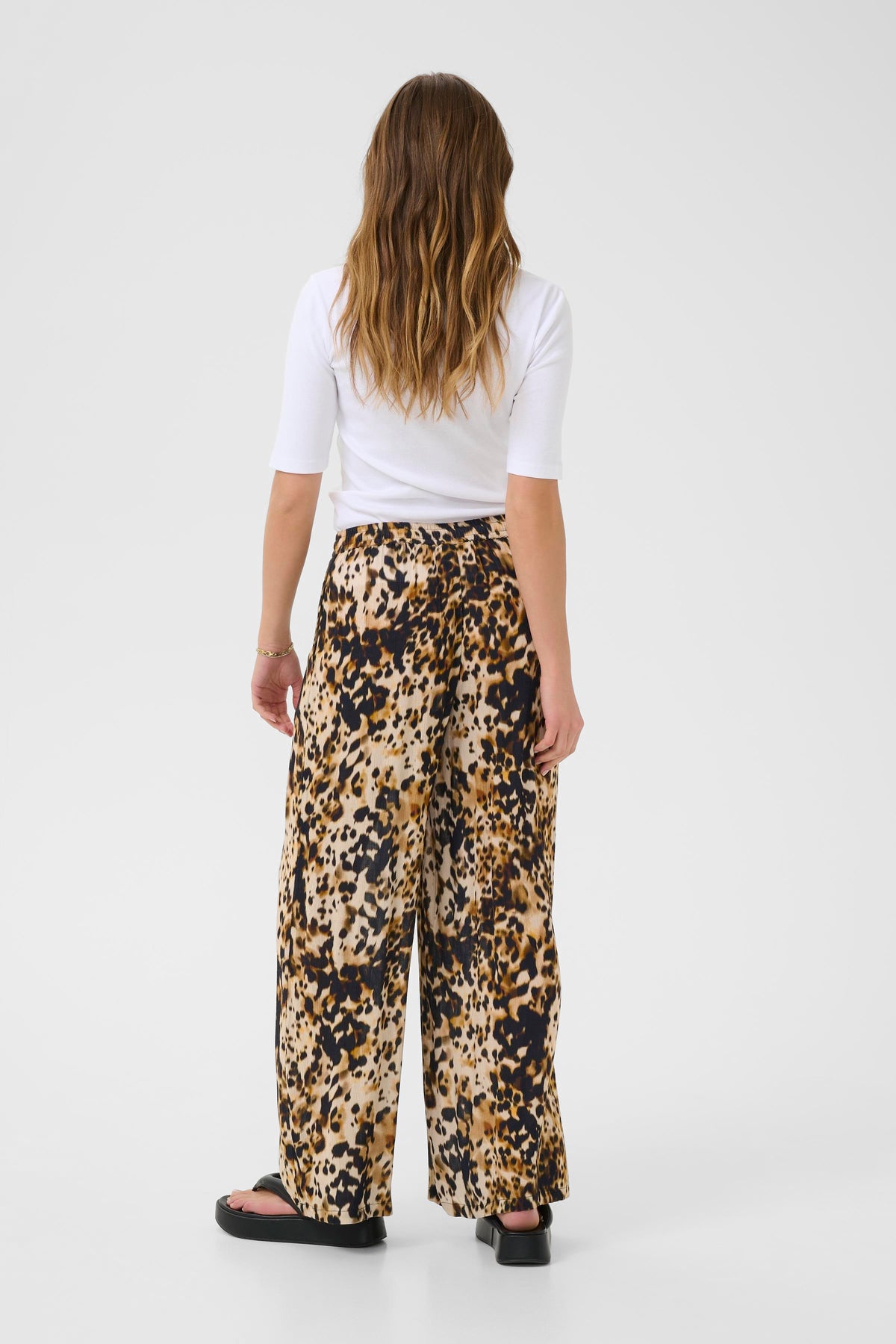 KAFFE Thora Amber Bukser Leopard Print Brun