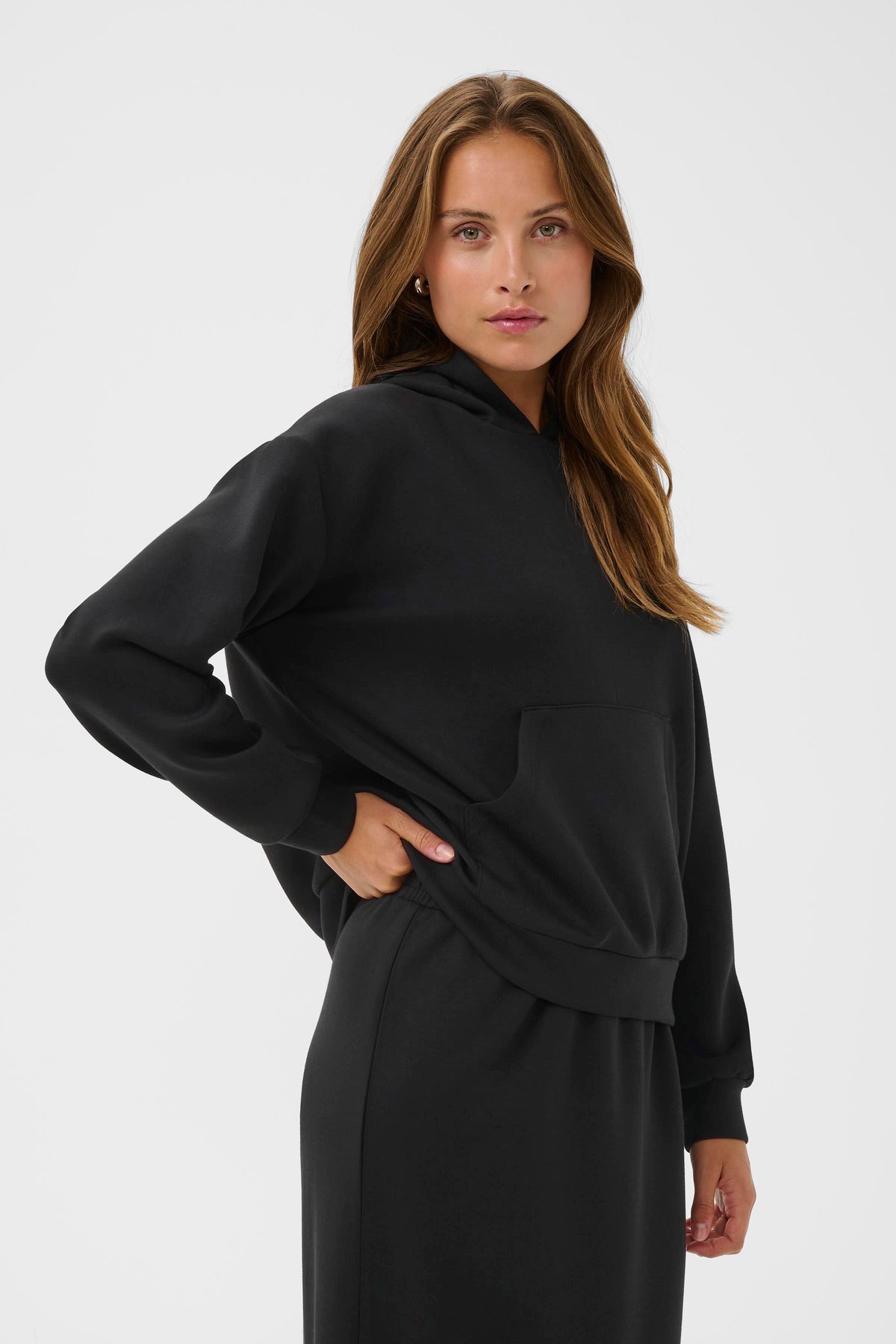 KAFFE Annika Sweatshirt Hætte Deep Sort