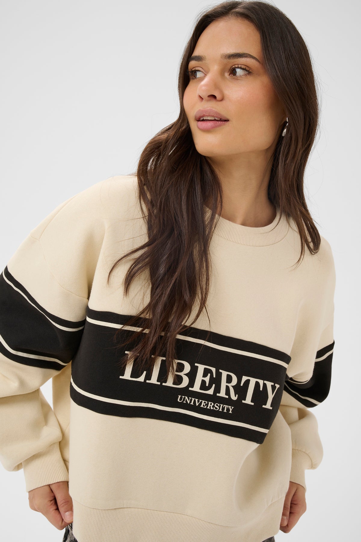KAFFE Assia Sweatshirt Turtledove Creme Sort