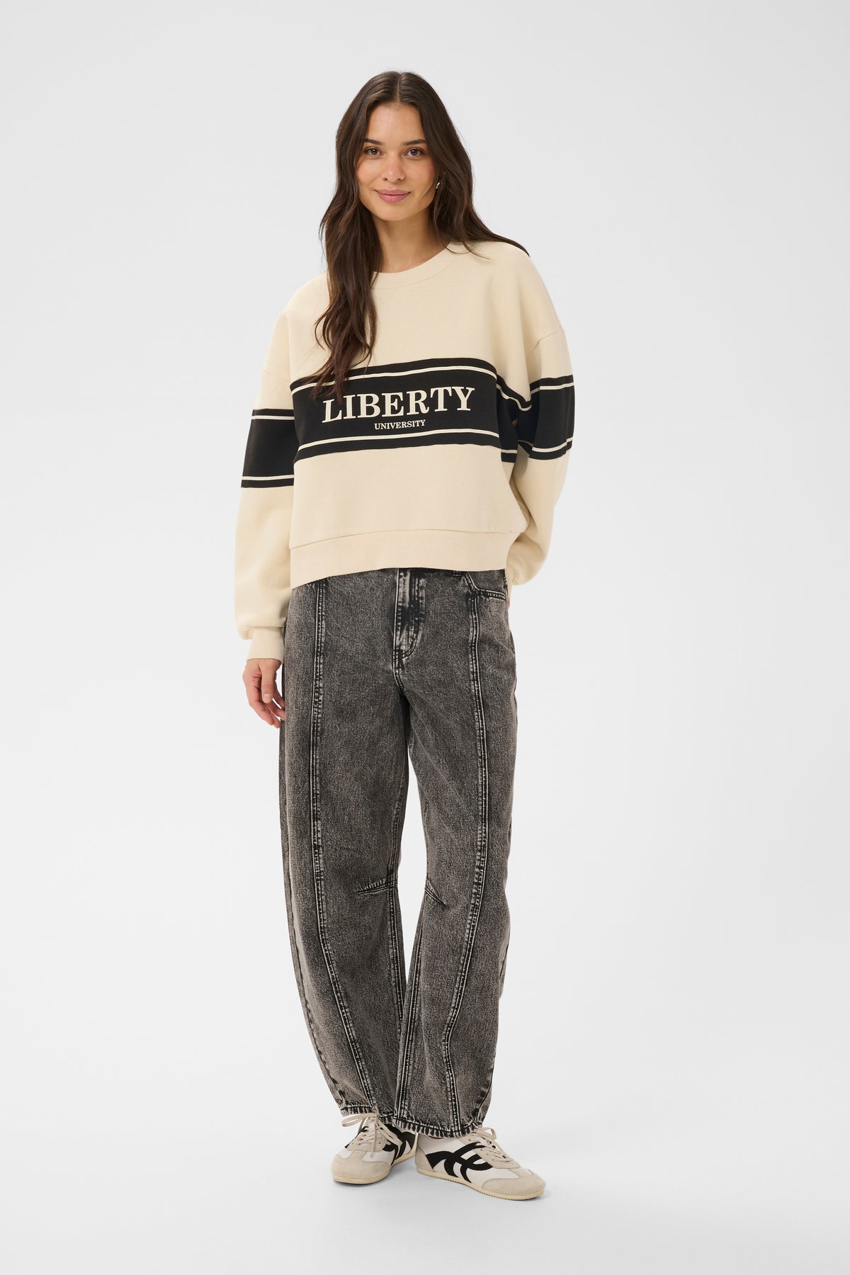 KAFFE Assia Sweatshirt Turtledove Creme Sort