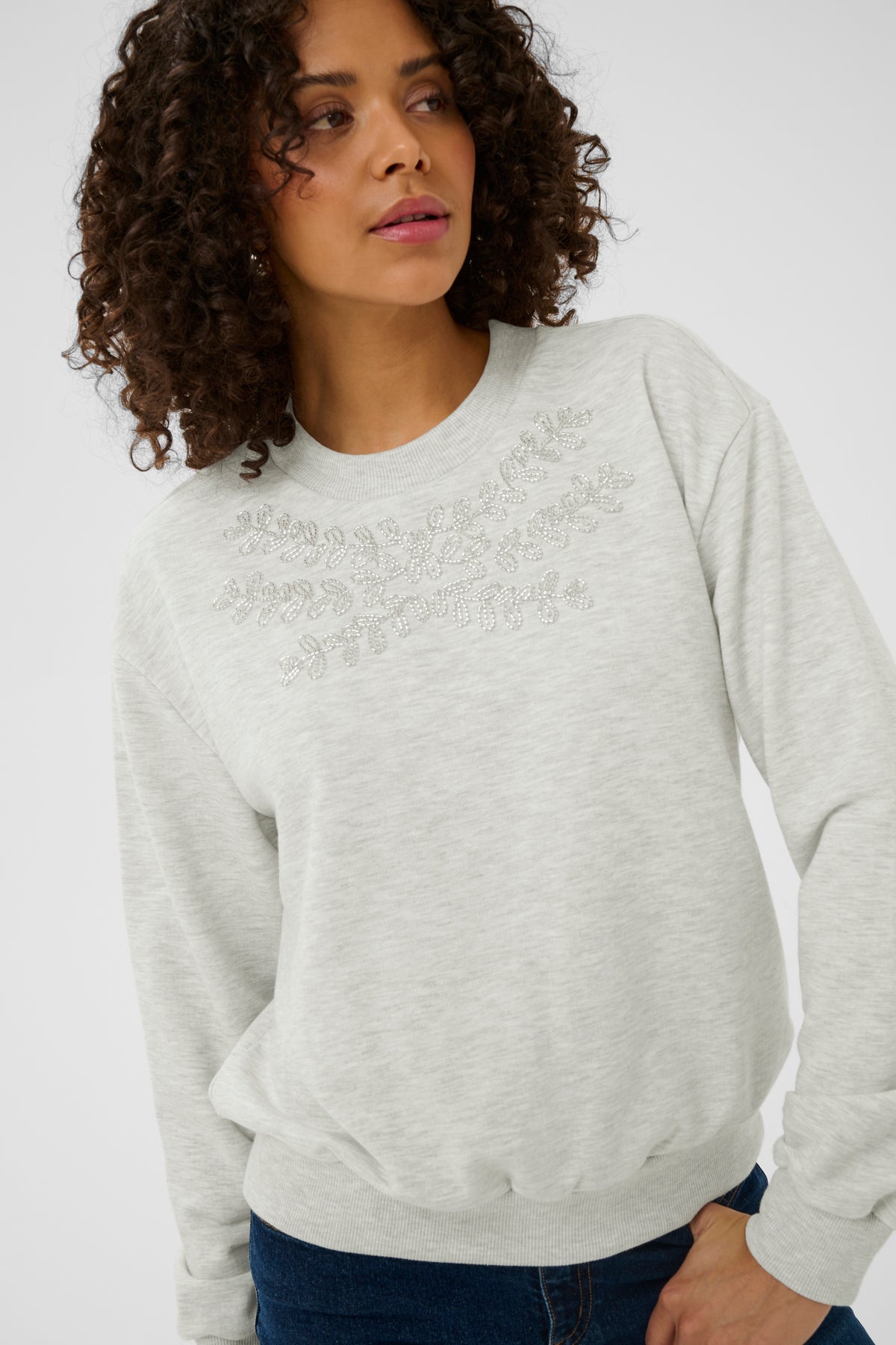 KAFFE Daniela Sweatshirt Light Grå Melange