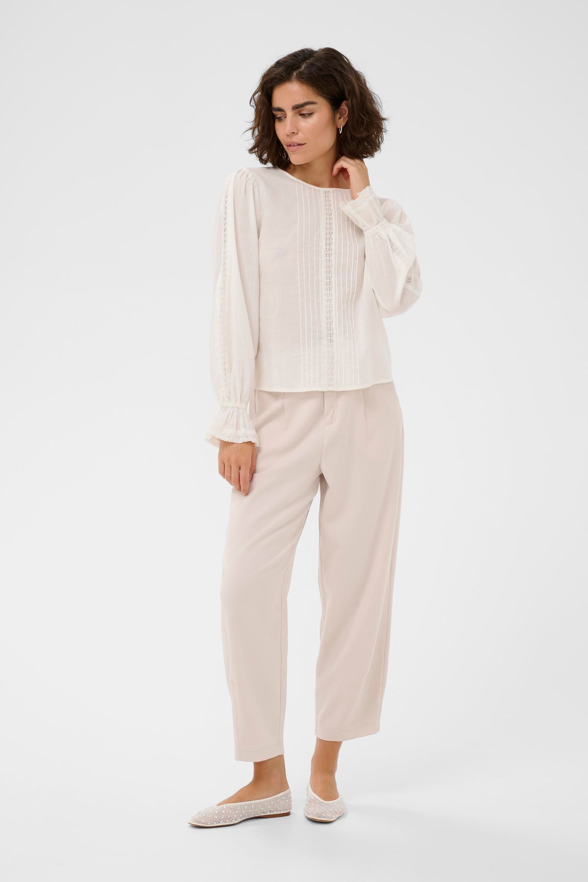KAFFE Claris Bluse Chalk Hvid