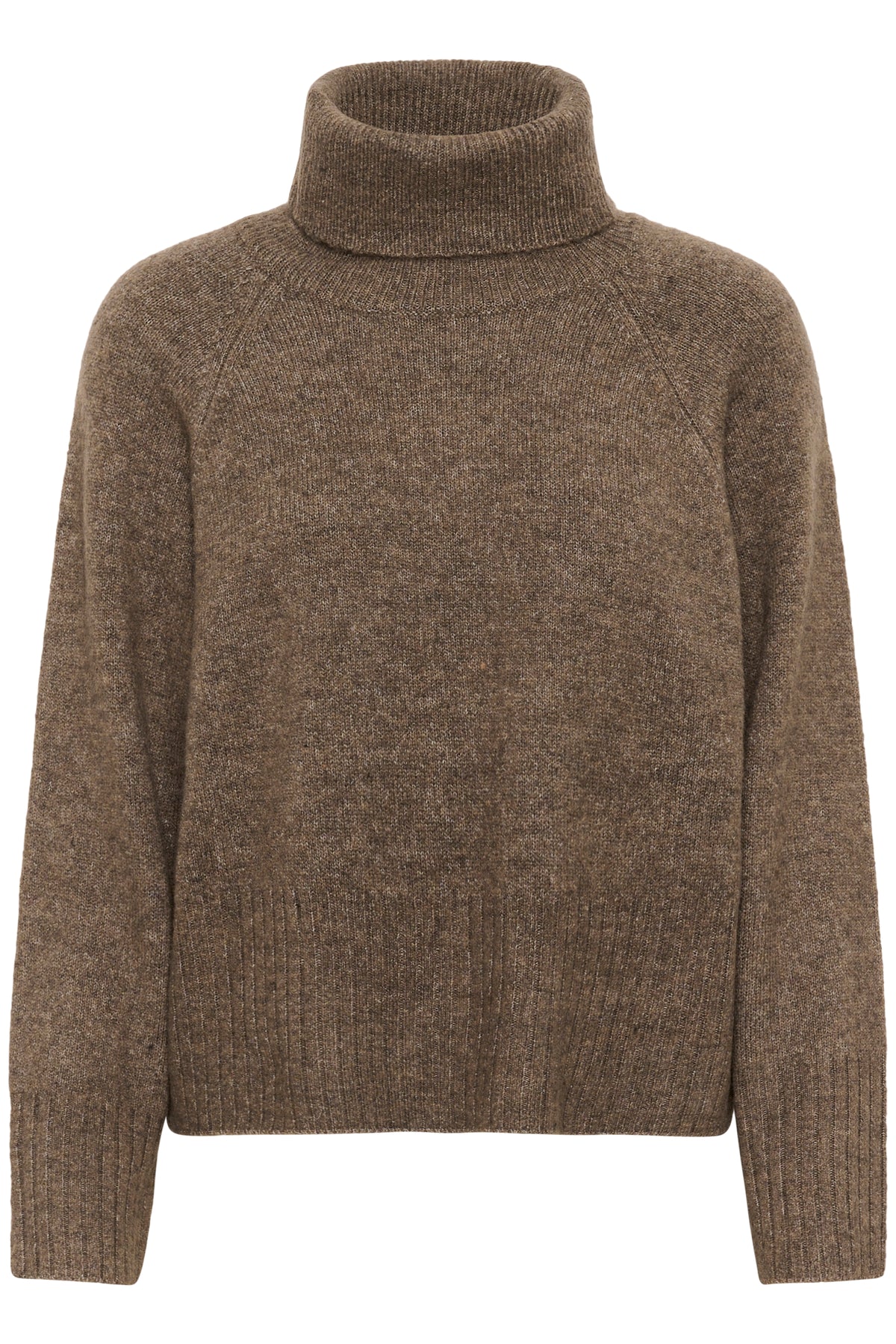 KAFFE Erin Rullekrave Pullover Morel Melange Brun