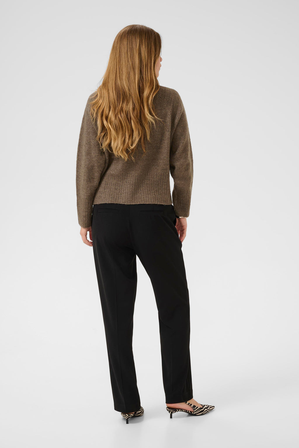KAFFE Erin Rullekrave Pullover Morel Melange Brun