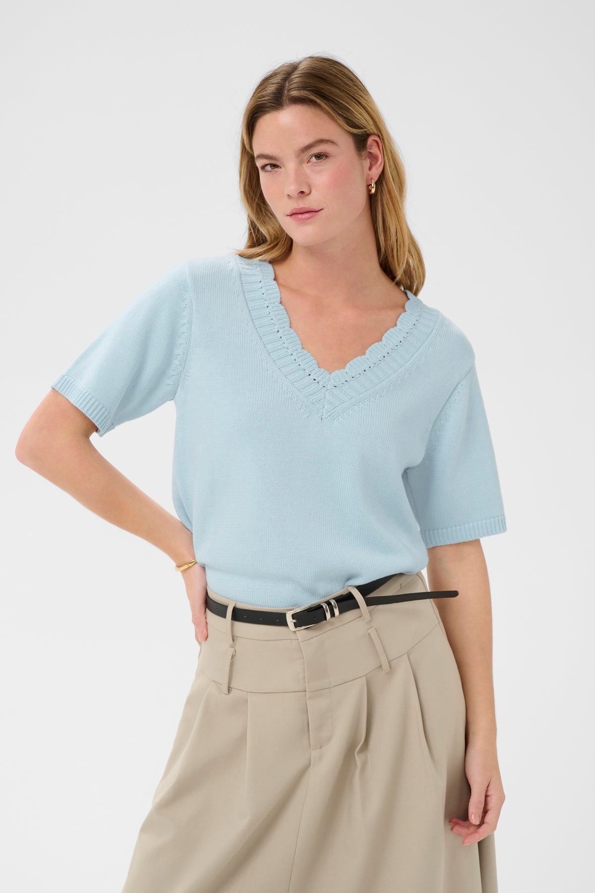 KAFFE Lilliana Strik Pullover Nantucket Breeze Lys Blå